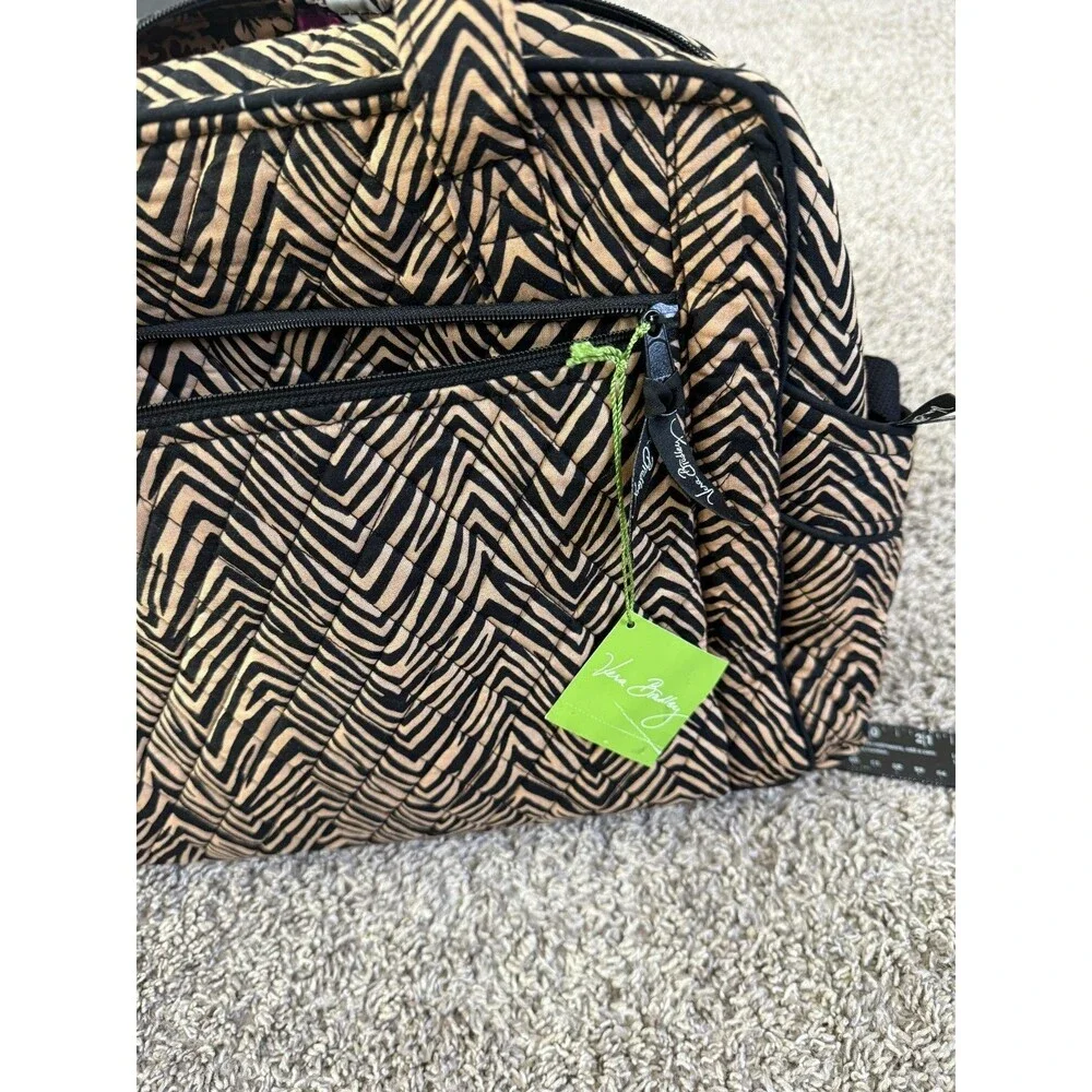 NWT Vera Bradley Stroll Around Baby Bag Zebra Quilted Diaper Tote Changing Pad